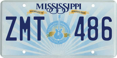 MS license plate ZMT486