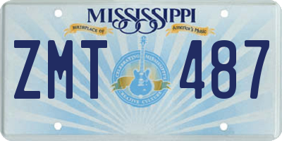 MS license plate ZMT487