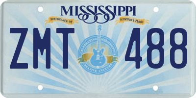 MS license plate ZMT488