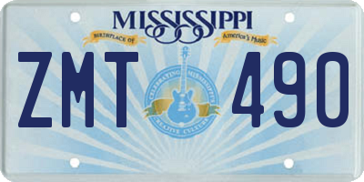 MS license plate ZMT490