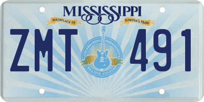 MS license plate ZMT491