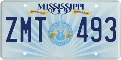 MS license plate ZMT493