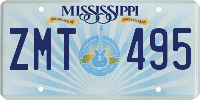 MS license plate ZMT495