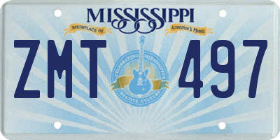 MS license plate ZMT497