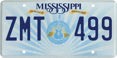 MS license plate ZMT499