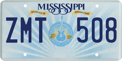 MS license plate ZMT508