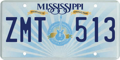 MS license plate ZMT513