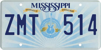 MS license plate ZMT514