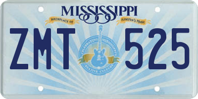 MS license plate ZMT525