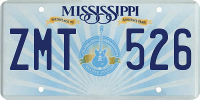 MS license plate ZMT526