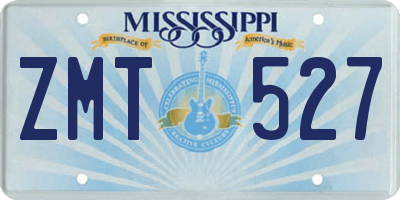 MS license plate ZMT527
