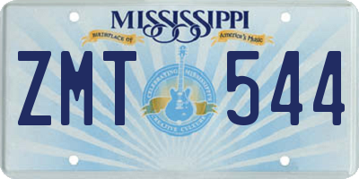 MS license plate ZMT544