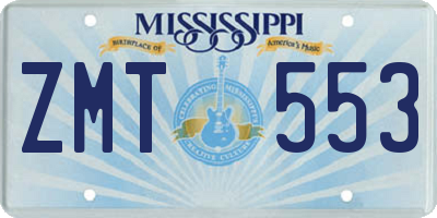 MS license plate ZMT553