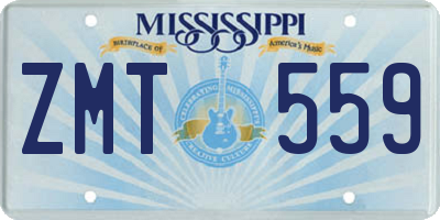 MS license plate ZMT559