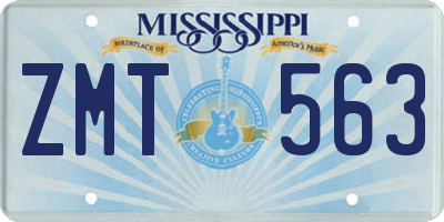 MS license plate ZMT563