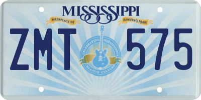 MS license plate ZMT575