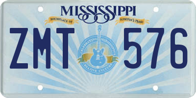 MS license plate ZMT576