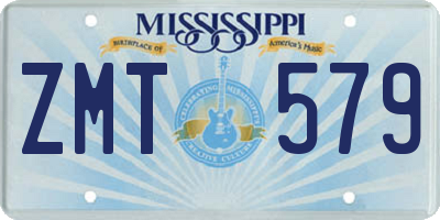 MS license plate ZMT579
