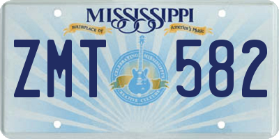 MS license plate ZMT582