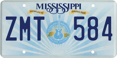 MS license plate ZMT584