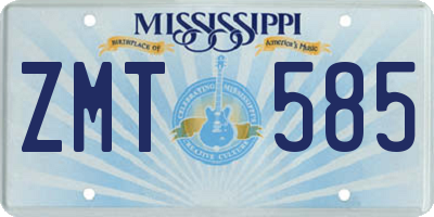 MS license plate ZMT585