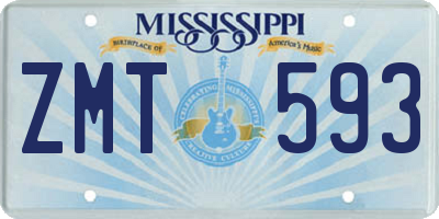 MS license plate ZMT593