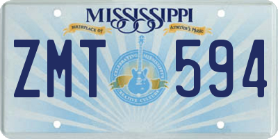 MS license plate ZMT594