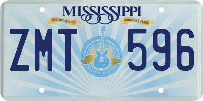 MS license plate ZMT596