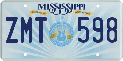 MS license plate ZMT598