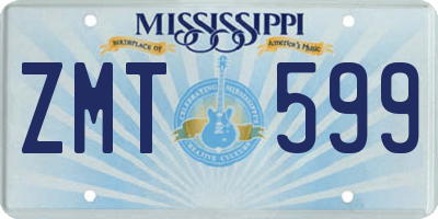 MS license plate ZMT599