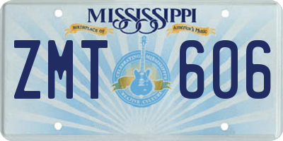 MS license plate ZMT606