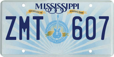 MS license plate ZMT607