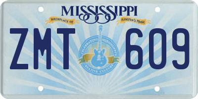 MS license plate ZMT609