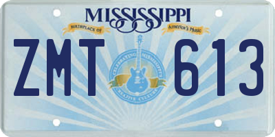 MS license plate ZMT613