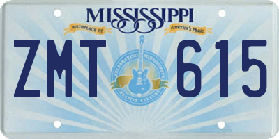 MS license plate ZMT615