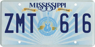 MS license plate ZMT616