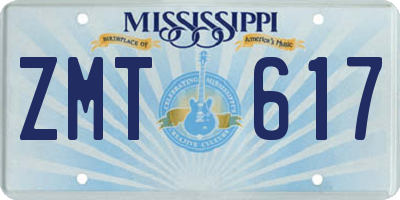 MS license plate ZMT617
