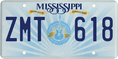 MS license plate ZMT618