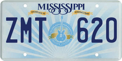 MS license plate ZMT620