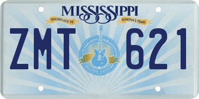 MS license plate ZMT621
