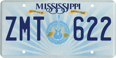 MS license plate ZMT622