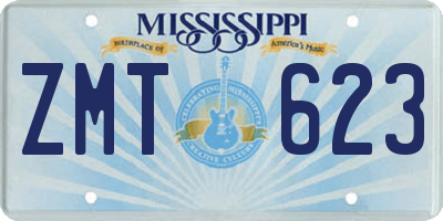 MS license plate ZMT623