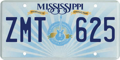MS license plate ZMT625