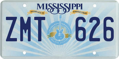 MS license plate ZMT626