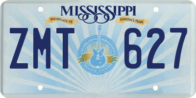 MS license plate ZMT627