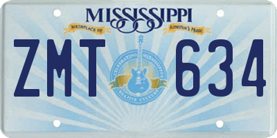 MS license plate ZMT634
