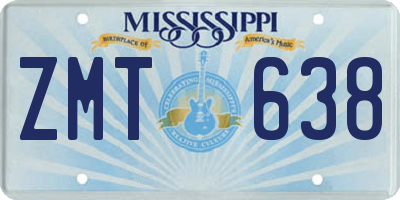 MS license plate ZMT638