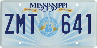 MS license plate ZMT641