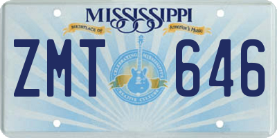 MS license plate ZMT646