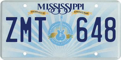 MS license plate ZMT648